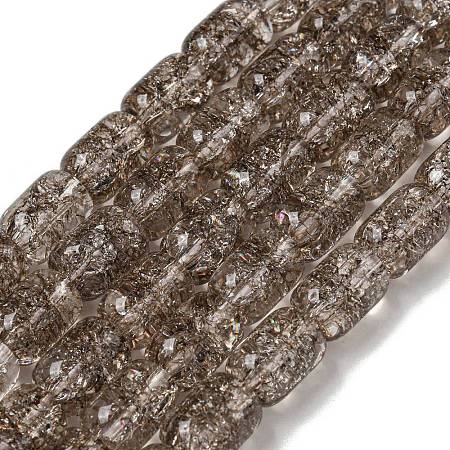 Transparent Crackle Glass Beads Strands GLAA-NH0001-04E-1