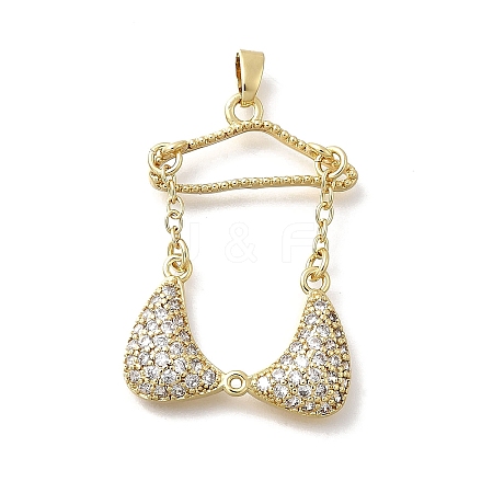 Brass Micro Pave Cubic Zirconia Charms KK-P336-03B-G-1