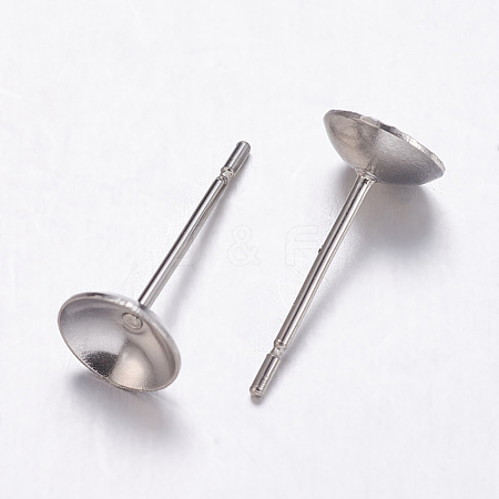 Tarnish Resistant 304 Stainless Steel Stud Earrings Findings X-STAS-K146-016-6mm-1