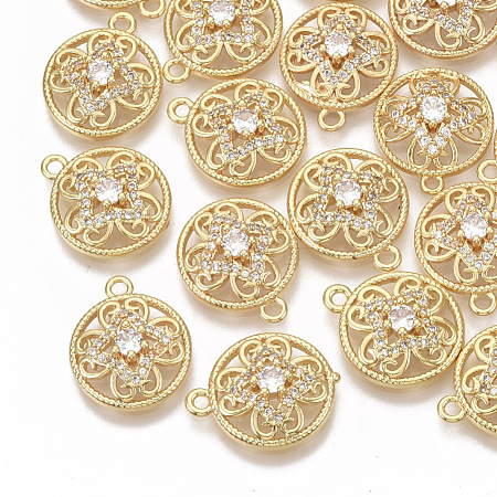 Brass Micro Pave Cubic Zirconia Pendants KK-S354-090-NF-1