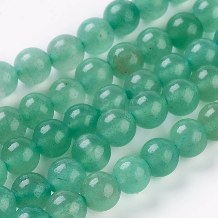 Natural Green Aventurine Beads Strands X-G-G099-6mm-17-1