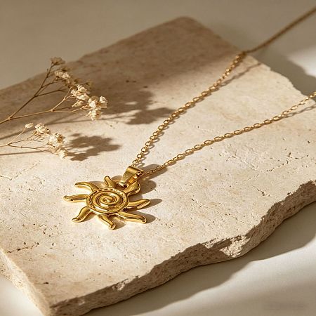 304 Stainless Steel Pendant Necklaces for Women WGFC427-03-1