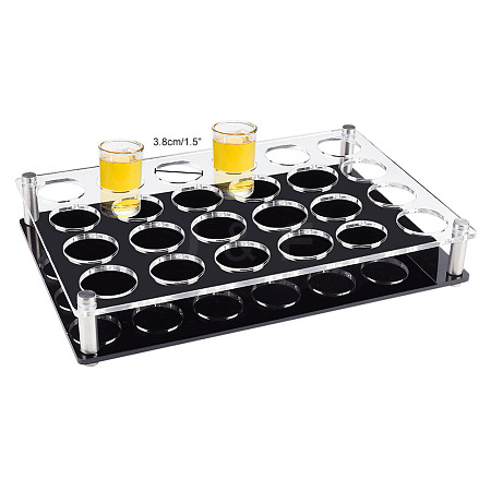 24 Round Holes Acrylic Shot Glasses Holders AJEW-WH0332-32B-1