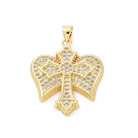 Brass Micro Pave Cubic Zirconia Pendants KK-S510-02G-1