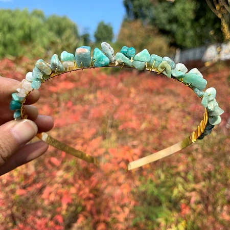 Natural Amazonite Hair Bands PW-WGC1C33-66-1