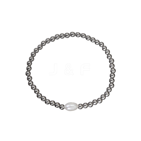 304 Stainless Steel Beads Stretch Bracelets for Women XK2251-1-1