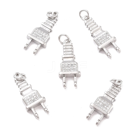 Eco-Friendly Brass Micro Pave Cubic Zirconia Pendants KK-K268-16P-1