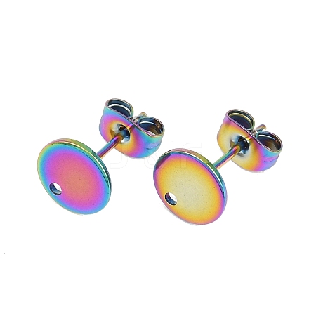 Ion Plating(IP) 304 Stainless Steel Stud Earring Findings STAS-P198-25-8mm-M-1