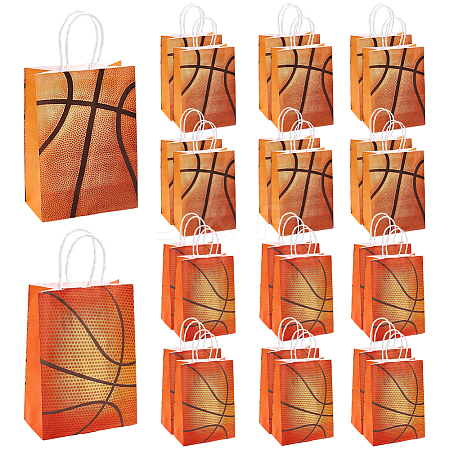 30Pcs 2 Colors Basketball Paper Gift Tote Bags ABAG-OC0001-16-1