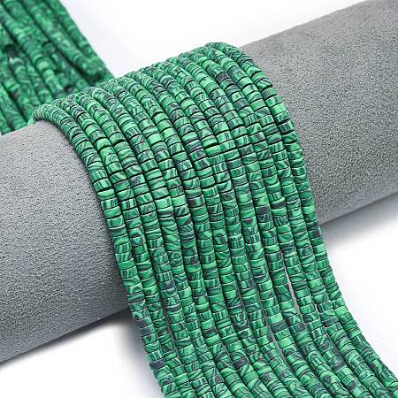 Synthetic Malachite Beads Strands G-P575-B12-4x2mm-1