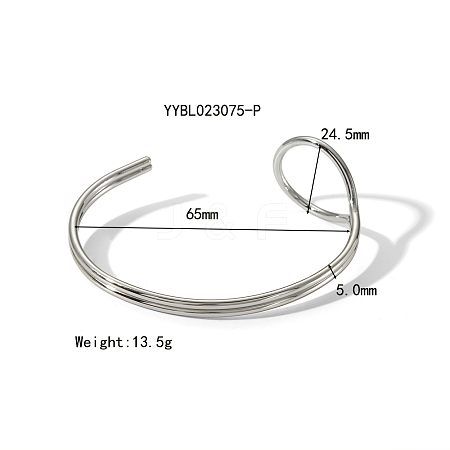 Stylish 304 Stainless Steel Cuff Bangle for Women's Summer Accessories WU8942-5-1