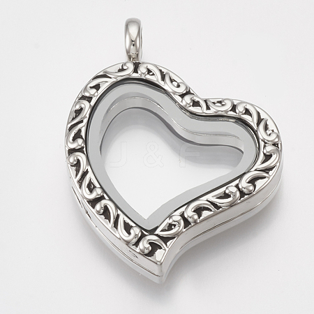 Alloy Magnetic Locket Pendants PALLOY-T052-14P-1