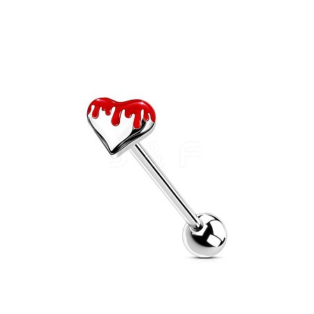 304 Stainless Steel Enamel Straight Barbell Tongue Rings FS-WG7AF88-13-1