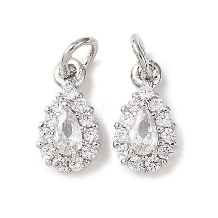 Brass Micro Pave Cubic Zirconia Charms LS-RB-I077-15P-RS-1