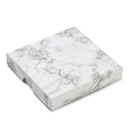 Square Marble Cardboard Paper Jewelry Box CON-D014-01C-03-1