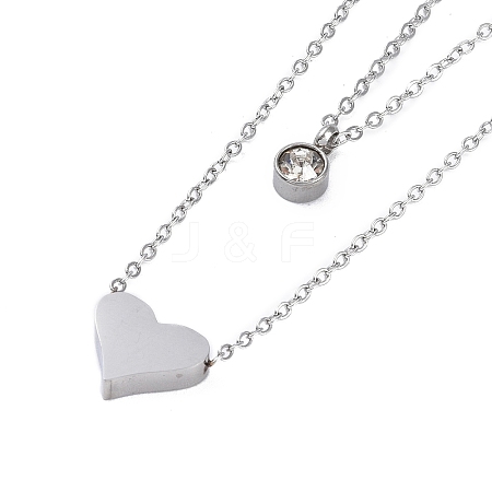 304 Stainless Steel Cable Necklaces NJEW-G081-08P-1