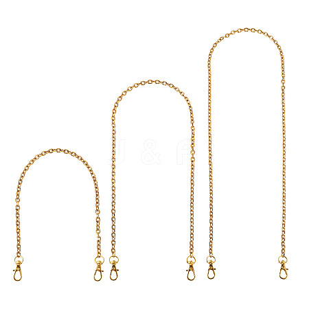 6Pcs 3 Style 304 Stainless Steel Cable Chain Purse Chains AJEW-TA00049-1
