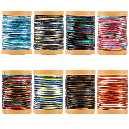 8 Rolls 8 Colors 12-Ply Polyester Thread Cord DIY-SP0003-80B-1
