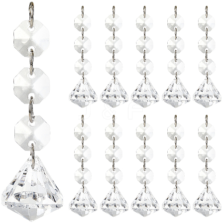 30Pcs Transparent Acrylic Pendants for Curtains TACR-SP0001-21-1