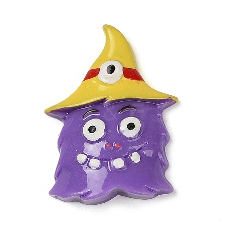 Ghost with Witch Hat Halloween Opaque Resin Decoden Cabochons RESI-R446-02F-1