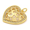 Rack Plating Brass Micro Pave Clear Cubic Zirconia Pendants KK-Z063-10G-01-2