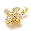 Brass Micro Pave Cubic Zirconia Pendants KK-B122-03C-G-2