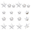 18Pcs 3 Styles Pentagram Alloy Brooches JEWB-GA0001-35P-1