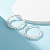 Natural Pearl Wire Wrapped Beaded Hoop Earrings for Women EJEW-JE04758-04-2