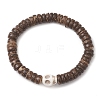 Coconut Disc Beaded Stretch Bracelets BJEW-JB10465-02-1