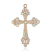 Alloy Rhinestone Big Pendants RB-J112-28KCG-1