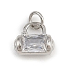 Brass Micro Pave Clear Cubic Zirconia Charms KK-A269-37P-1