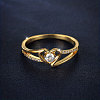 Heart Brass Micro Pave Clear Cubic Zirconia Finger Rings FS-WG243FC-02-1