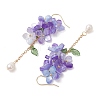 Shell Pearl Dangle Earrings EJEW-TA00617-01-4