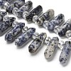 Natural Blue Spot Jasper Double Terminated Point Beads Strands G-H069-A10-01-3