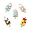 Summer Theme Alloy Enamel Pendants ENAM-B050-06G-1