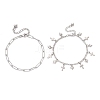 304 Stainless Steel Paperclip & Figaro Chain Bracelets for Women BJEW-JB12445-01-4