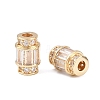 Brass Micro Pave Clear Cubic Zirconia Beads KK-C142-10LG-2