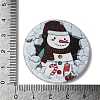 Printed Flat Round Christmas Themed Acrylic Pendants OACR-L018-05C-3