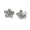 Brass Micro Pave Clear Cubic Zirconia Bead Caps KK-S350-08P-1