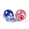 UV Plating Iridescent Acrylic Beads OACR-B021-04-2