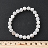 Natural Moonstone Round Beaded Stretch Bracelets for Men Women BJEW-G743-01G-5