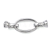 Oval Brass Fold Over Clasps KK-Z143-13P-1