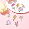 10Pcs 5 Styles Light Gold Plated Alloy Enamel Pendants ENAM-FS0001-87-8