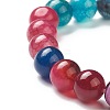Natural Agate Beaded Stretch Bracelets BJEW-D446-C-05-3