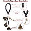 3Pcs Natural Wood Beads Stretch Bracelets Keychains HJEW-PH01537-4