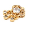 Brass Micro Pave Clear Cubic Zirconia Pendants ZIRC-U003-01G-08-2