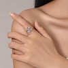 Teardrop & Dragonfly Bohemian Style Zinc Alloy with Resin Synthetic Moonstone Cuff Rings for Women FS-WGB4FBF-01-1-3