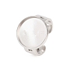 Hollow Star 304 Stainless Steel Open Cuff Ring Components STAS-F366-07E-P-1