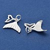 925 Sterling Silver Whale Tail Charms STER-P071-12S-3