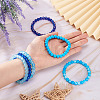 6Pcs 6 Styles 8mm Glass Round Beaded Stretch Bracelet Sets BJEW-TAC0021-7